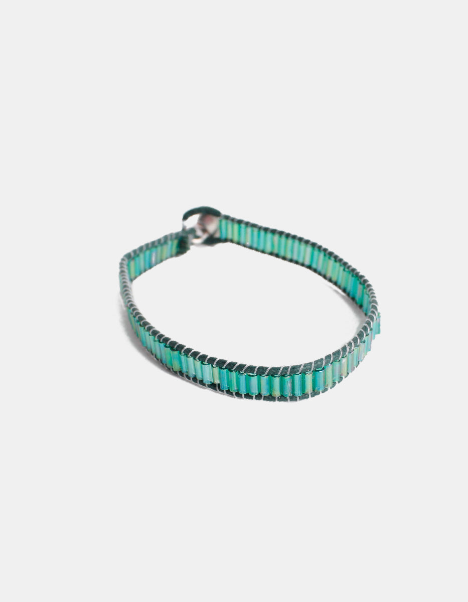 Pulsera de Metal Base Plateado con Canutillo Viva el Color