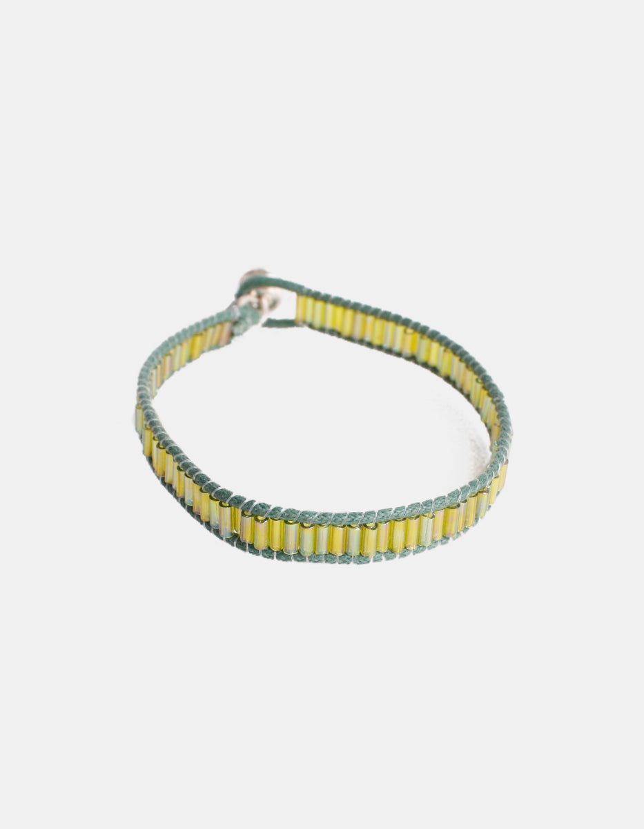 Pulsera de Metal Base Plateado con Canutillo Viva el Color