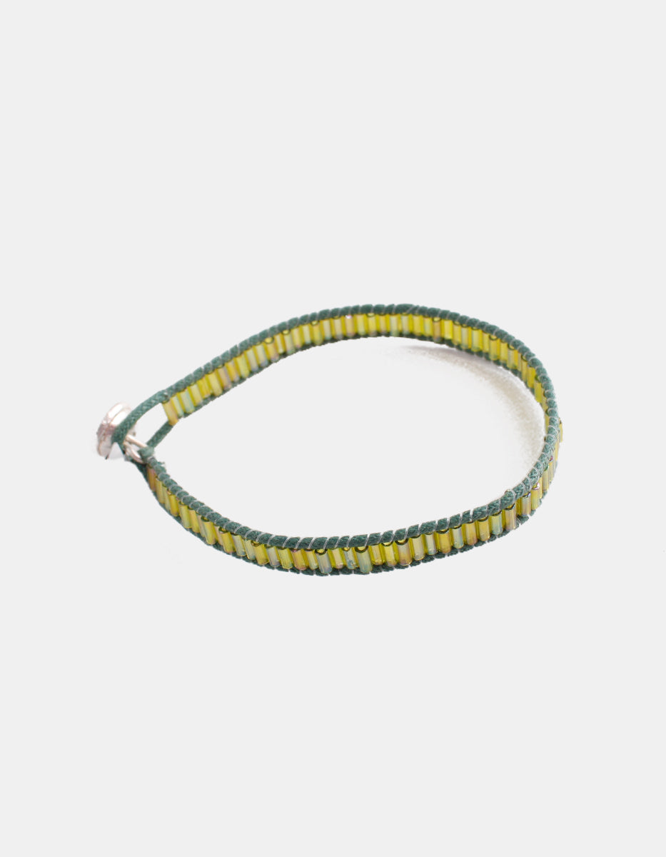 Pulsera de Metal Base Plateado con Canutillo Viva el Color