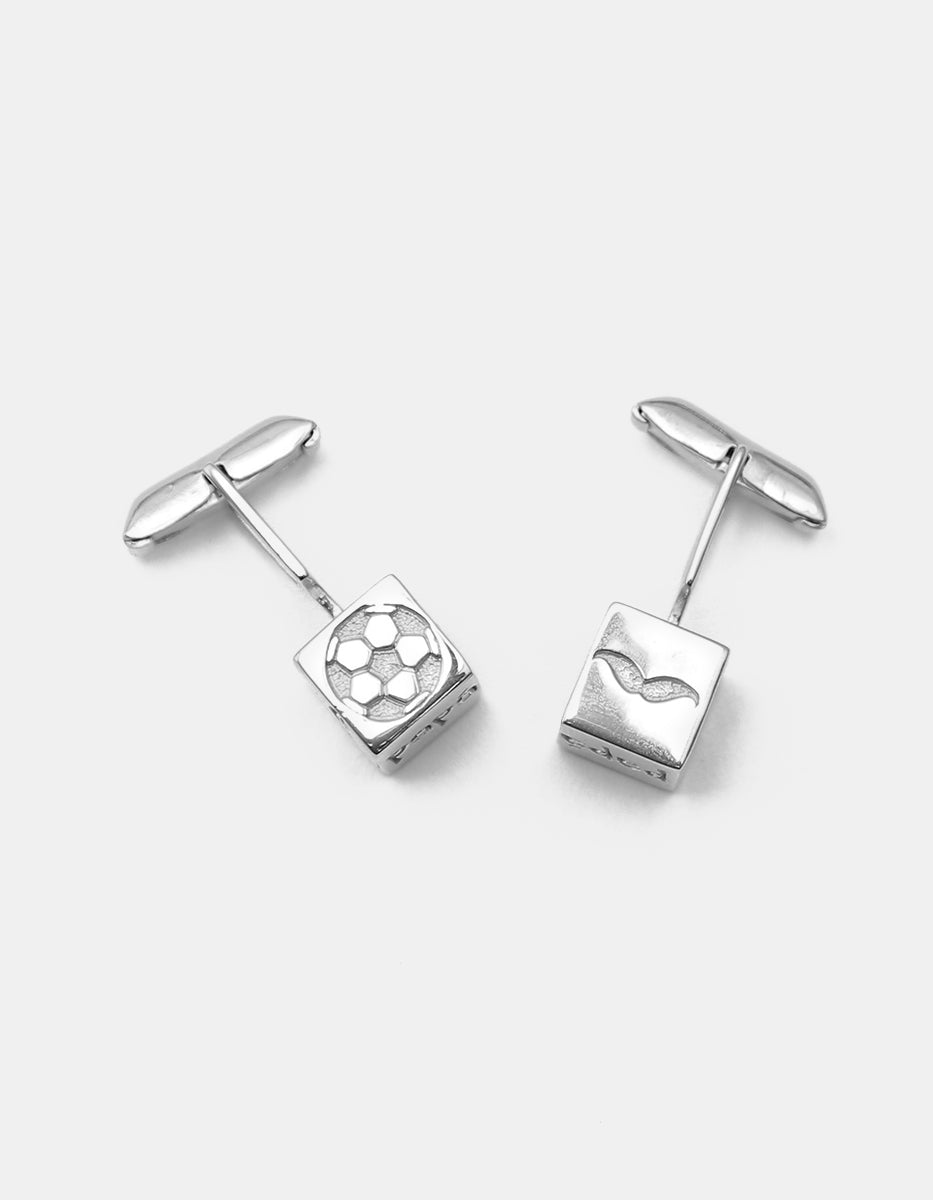 Mancuernillas metal noble baño rodio con grabados Nordic