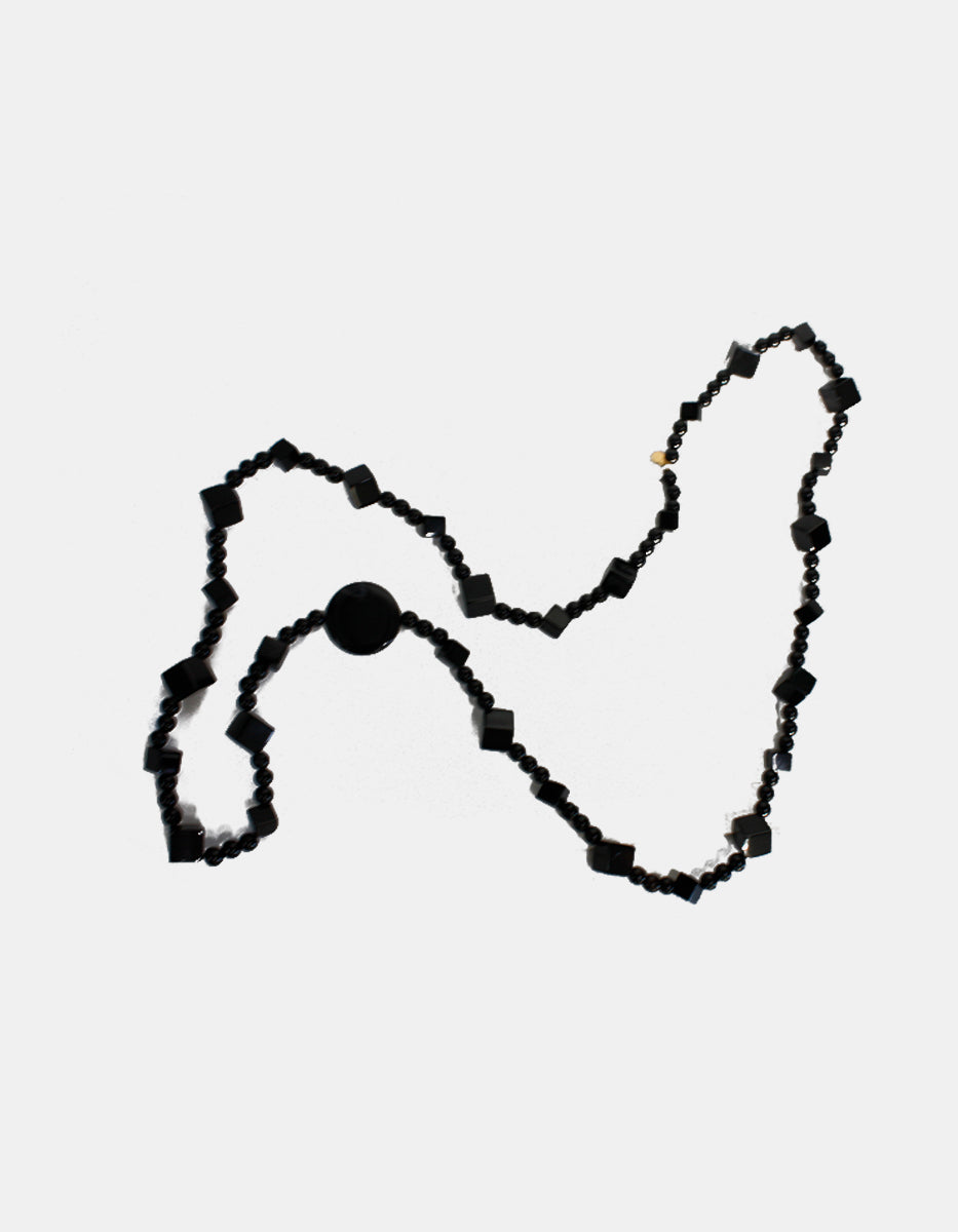 Collar en Bronce con Baño Vermeil 22 kt y Ónix Lisipas