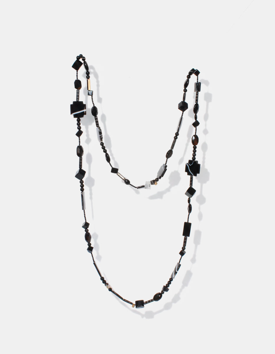 Collar en Bronce con Baño Vermeil 22 kt y Ónix Lisipas