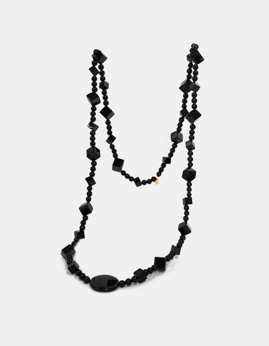 Collar en Bronce con Baño Vermeil 22 kt y Ónix Lisipas