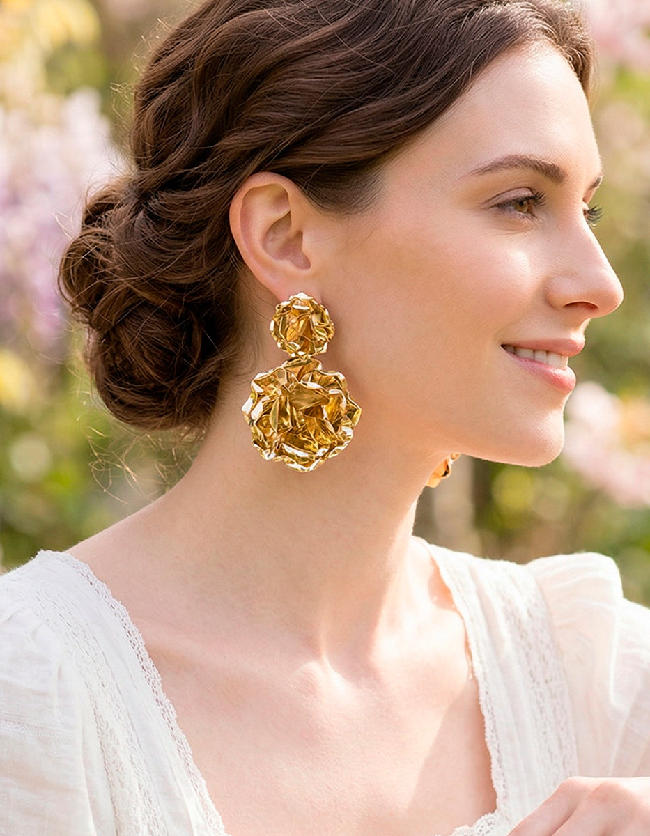 Aretes en forma de rosa doble Edén