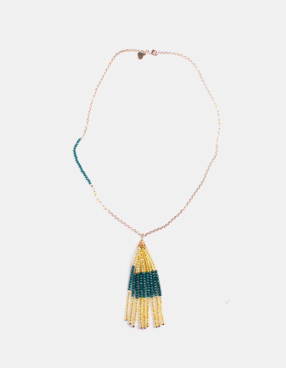 ⚡Ei Collar de Bronce con Baño de Vermeil 22K y Cristal By Daniel Espinosa