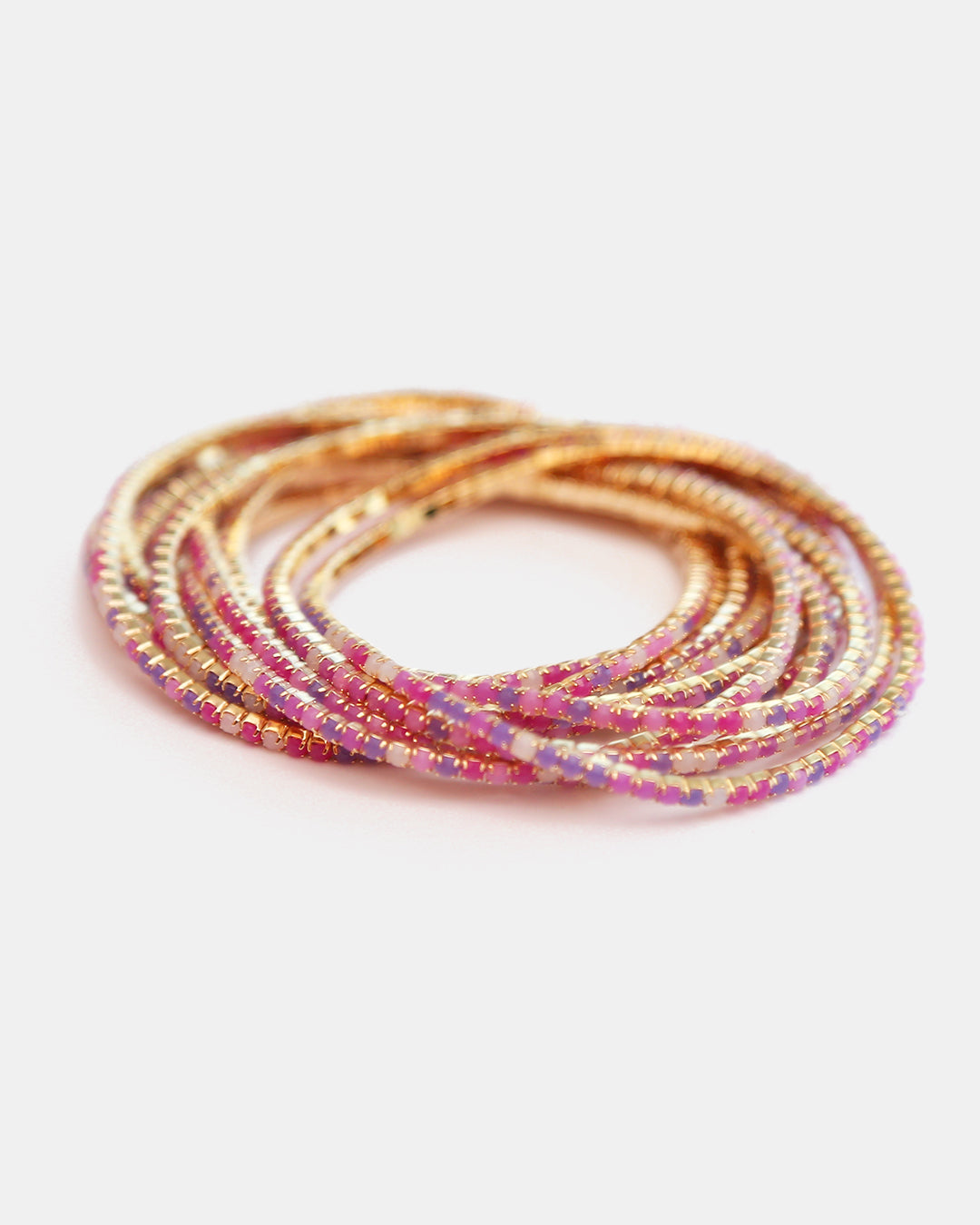 Pulseras de Gold-Filled con Espinolita Magenta Vibrante & Malva