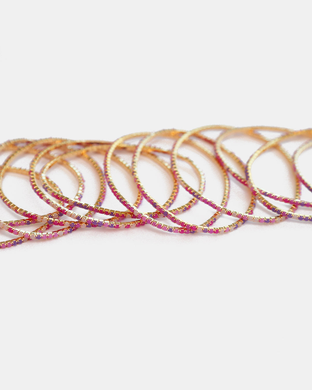 Pulseras de Gold-Filled con Espinolita Magenta Vibrante & Malva