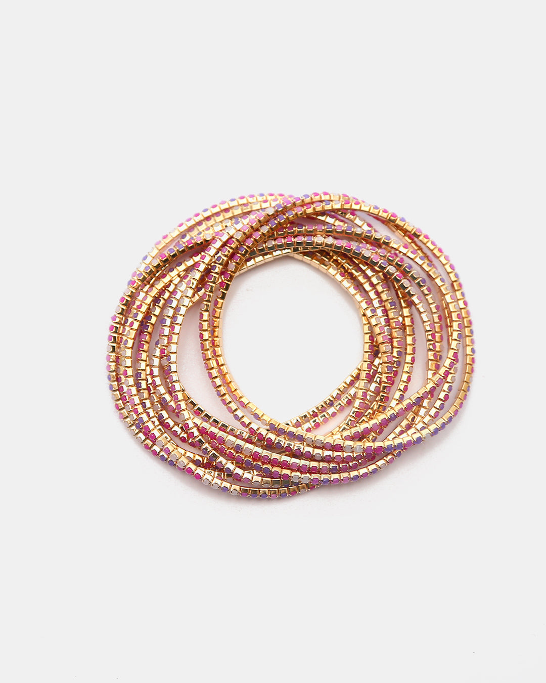 Pulseras de Gold-Filled con Espinolita Magenta Vibrante & Malva
