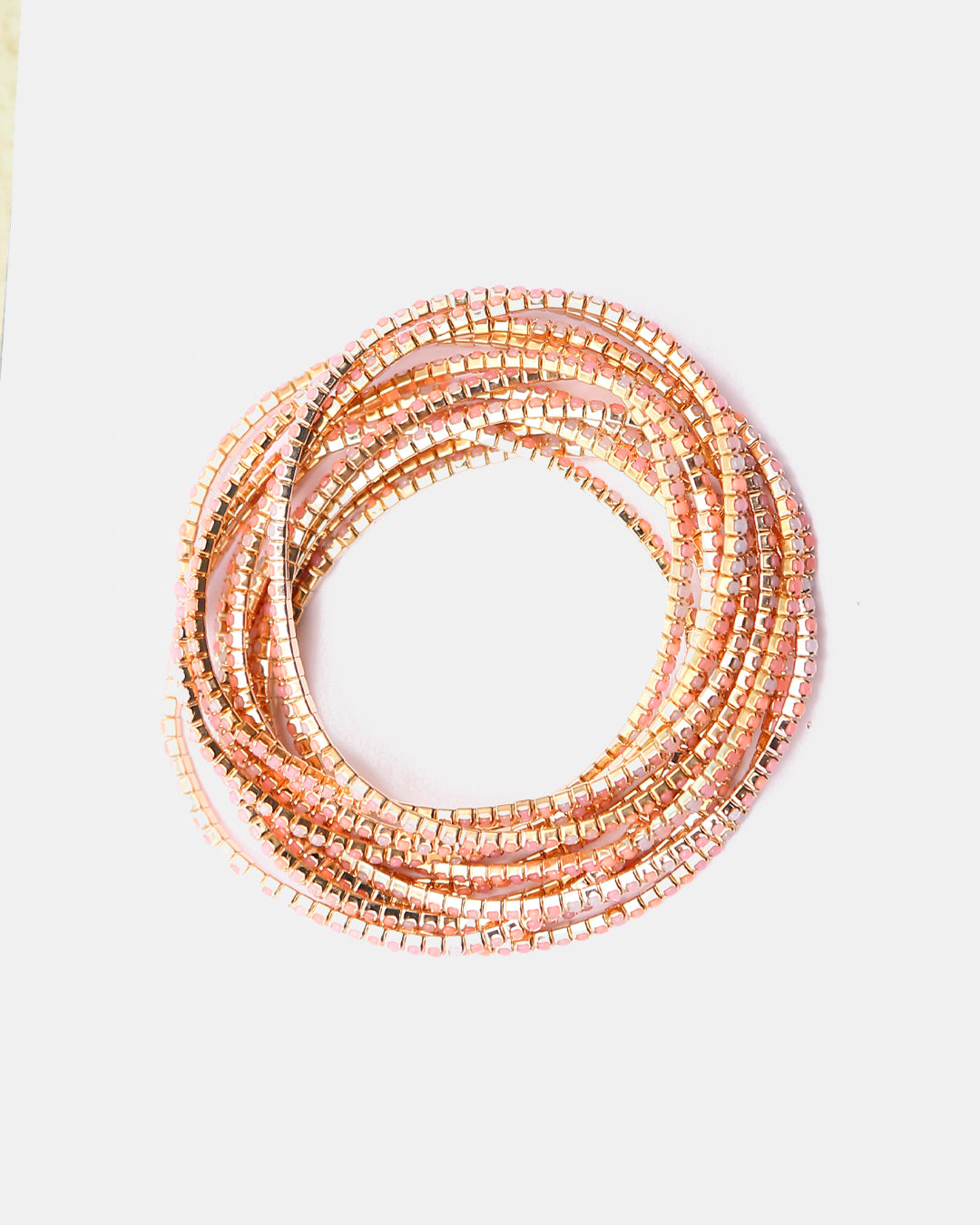 Pulseras de Gold-Filled con Espinolita Tonos Coral & Rosa Pastel