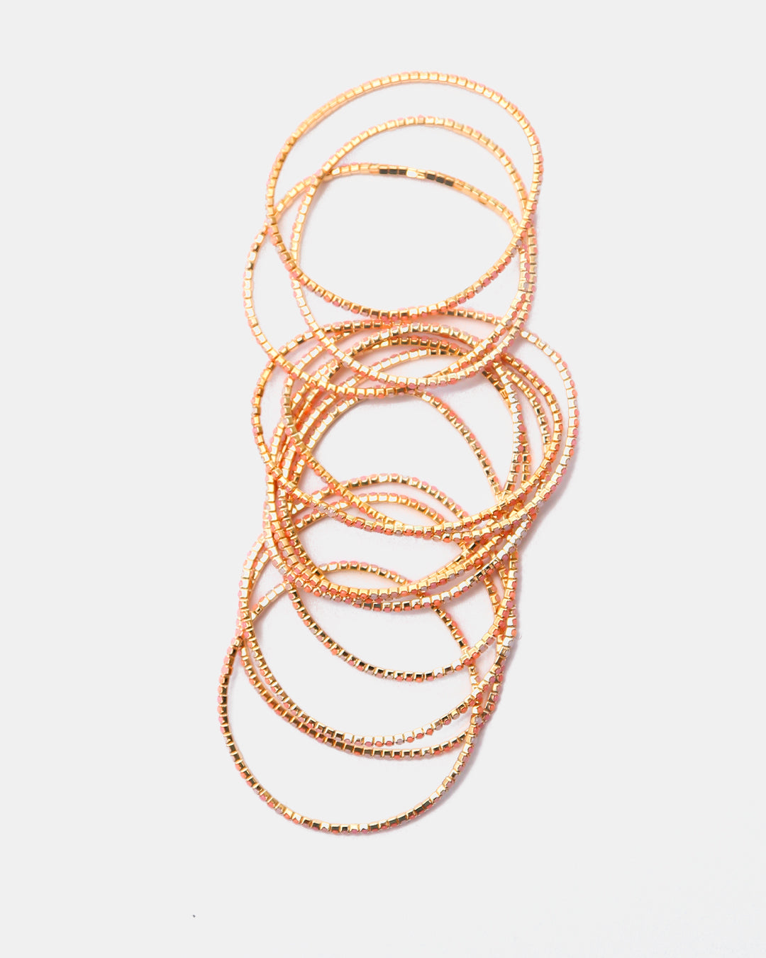 Pulseras de Gold-Filled con Espinolita Tonos Coral & Rosa Pastel