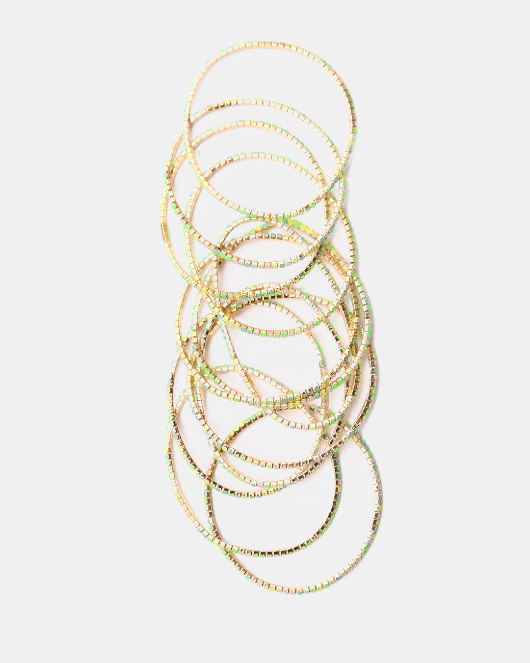 Pulseras de Gold-Filled con Espinolita Tonos Lima, Menta & Rosa Suave