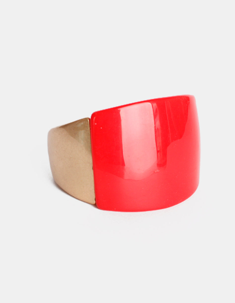 Brazalete de oro laminado con baquelita roja Mandragora
