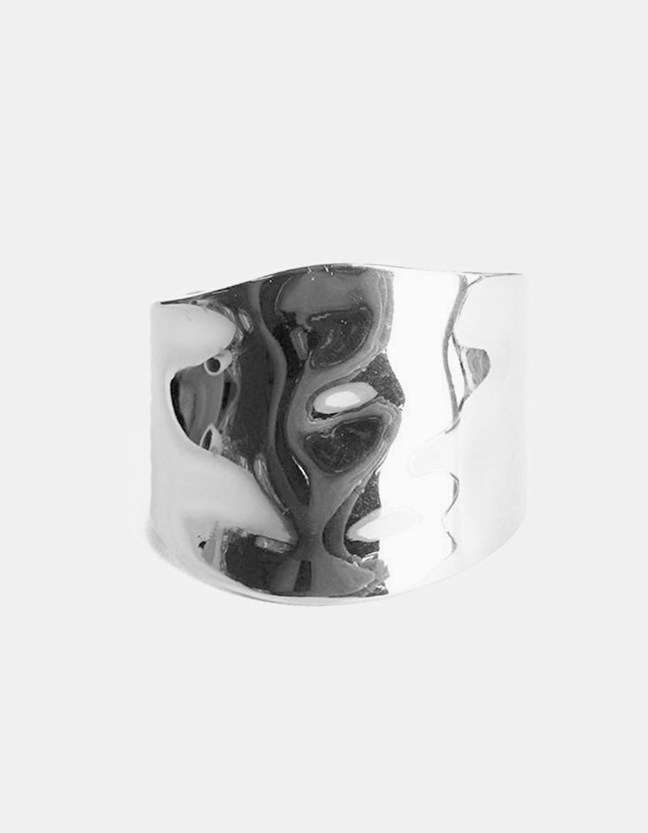 Brazalete de metal noble en baño de platino curve