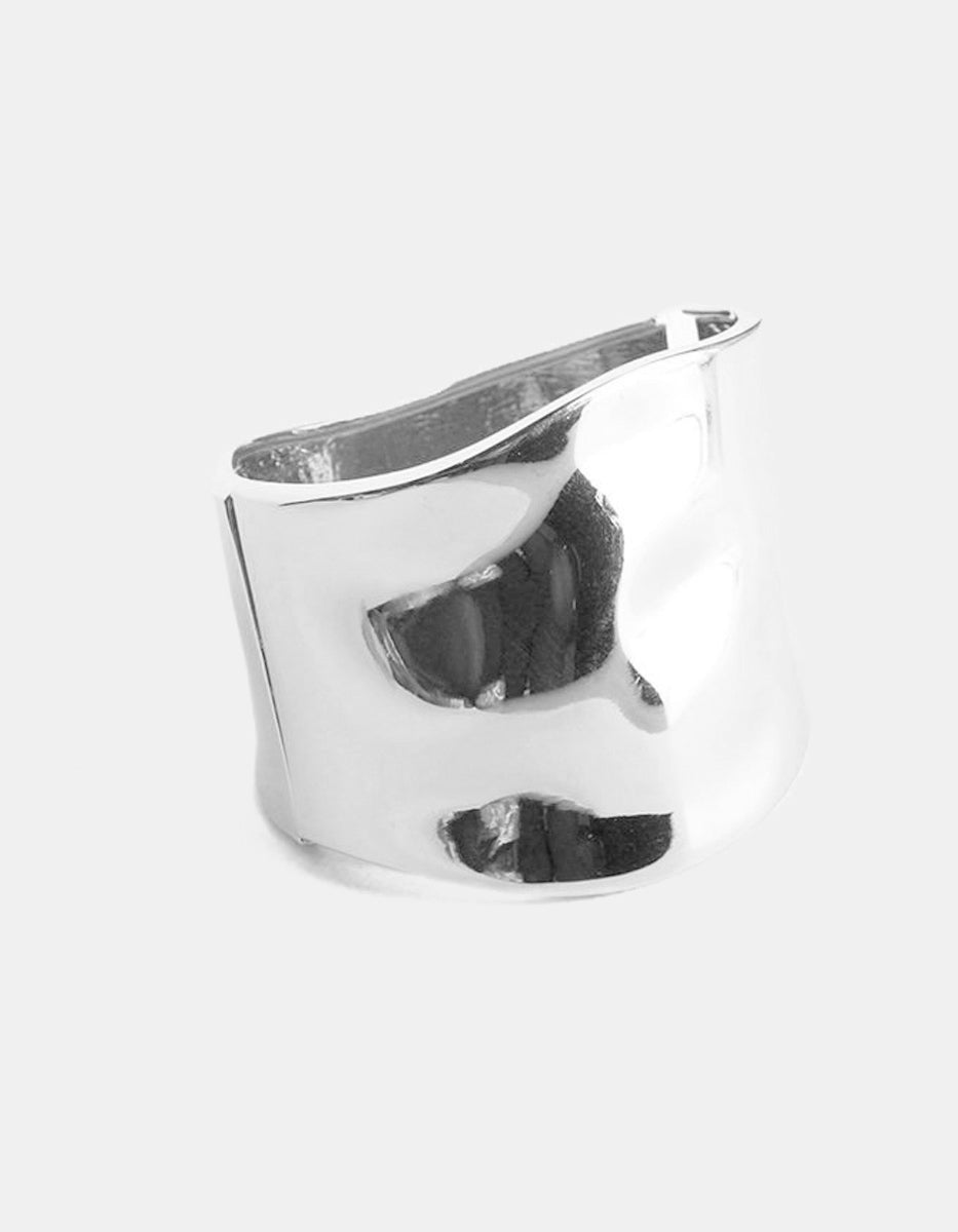 Brazalete de metal noble en baño de platino curve