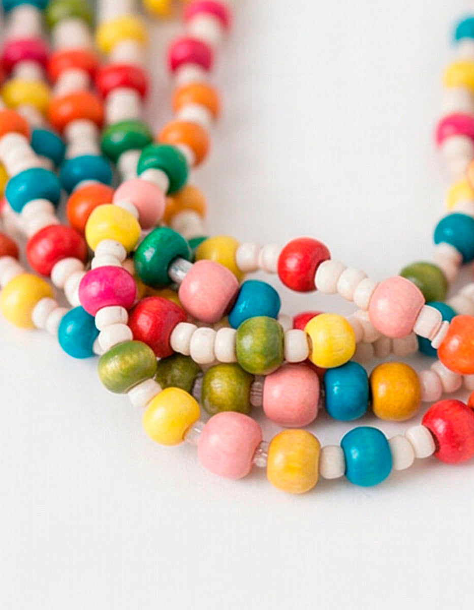 Collar multi strand de oro laminado con baquelitas en diversos tonos Mandragora