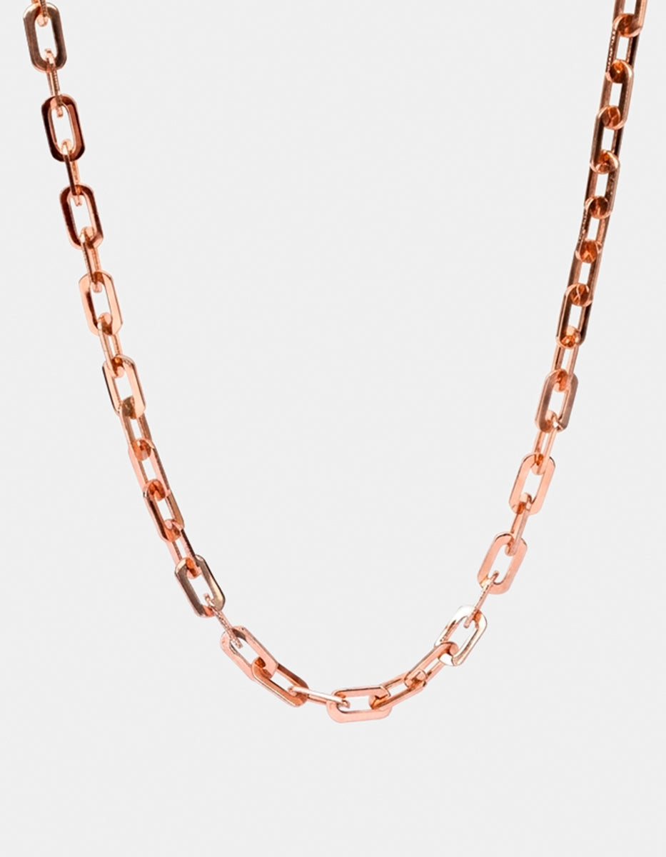 Collar de oro laminado ajustable con eslabones rectangulares martillados