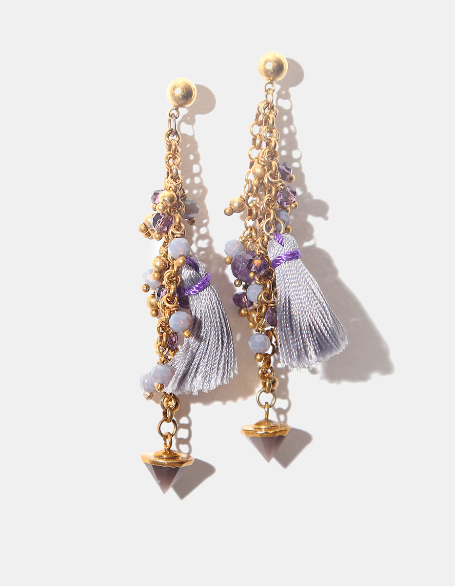 Aretes baño oro piedras semipreciosas Islas Canarias