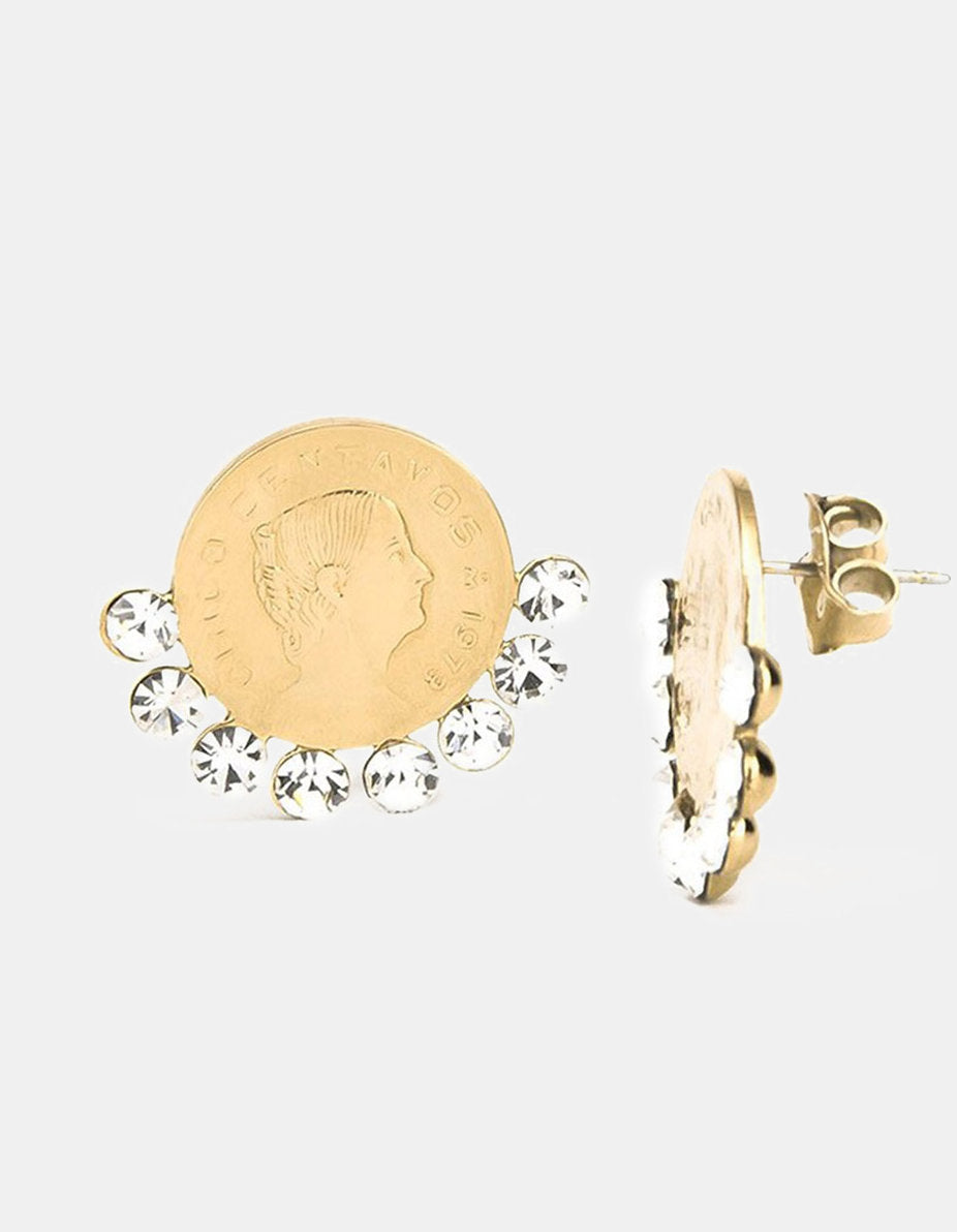 Aretes moneda auténtica Memorias