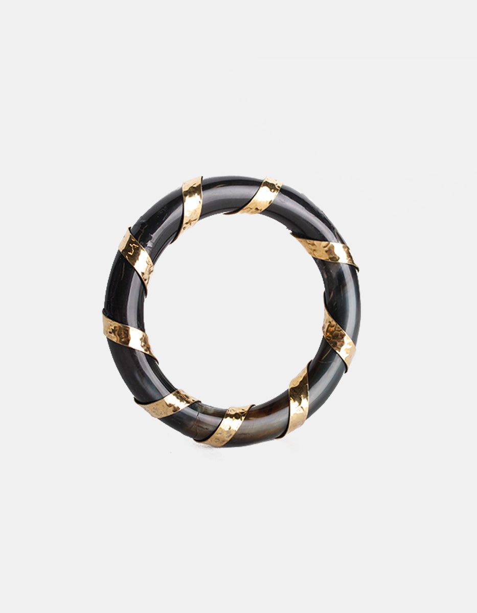 Brazalete de bronce con baño vermeil 22k