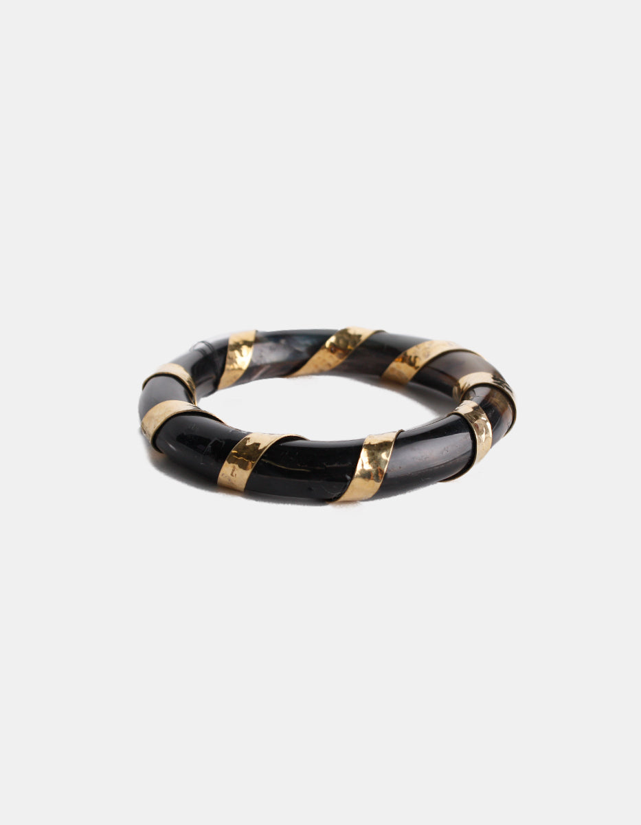Brazalete de bronce con baño vermeil 22k