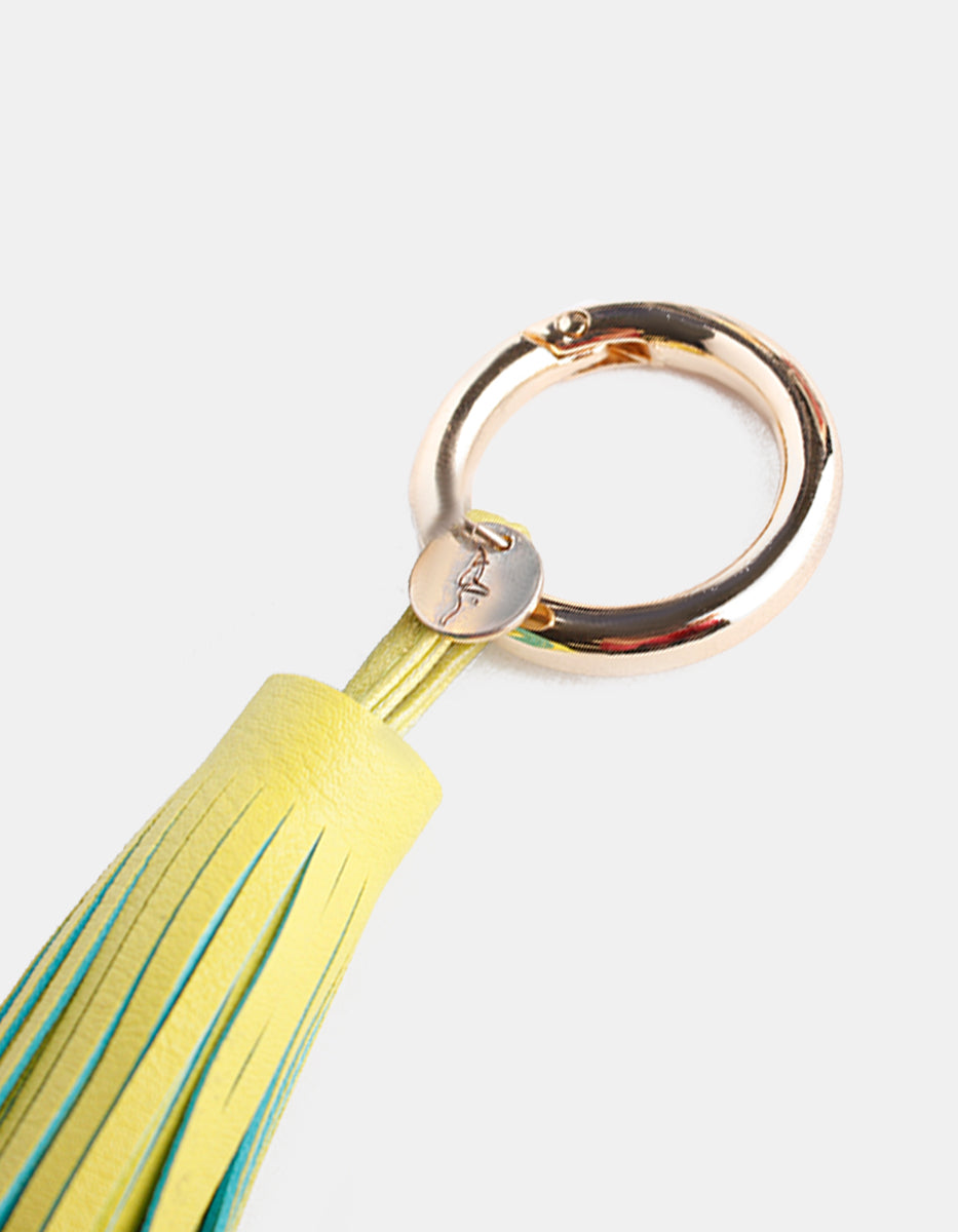 ⚡Ei Llavero de Bronce con Baño de Vermeil 22kt y Detalles en Verde Allegra