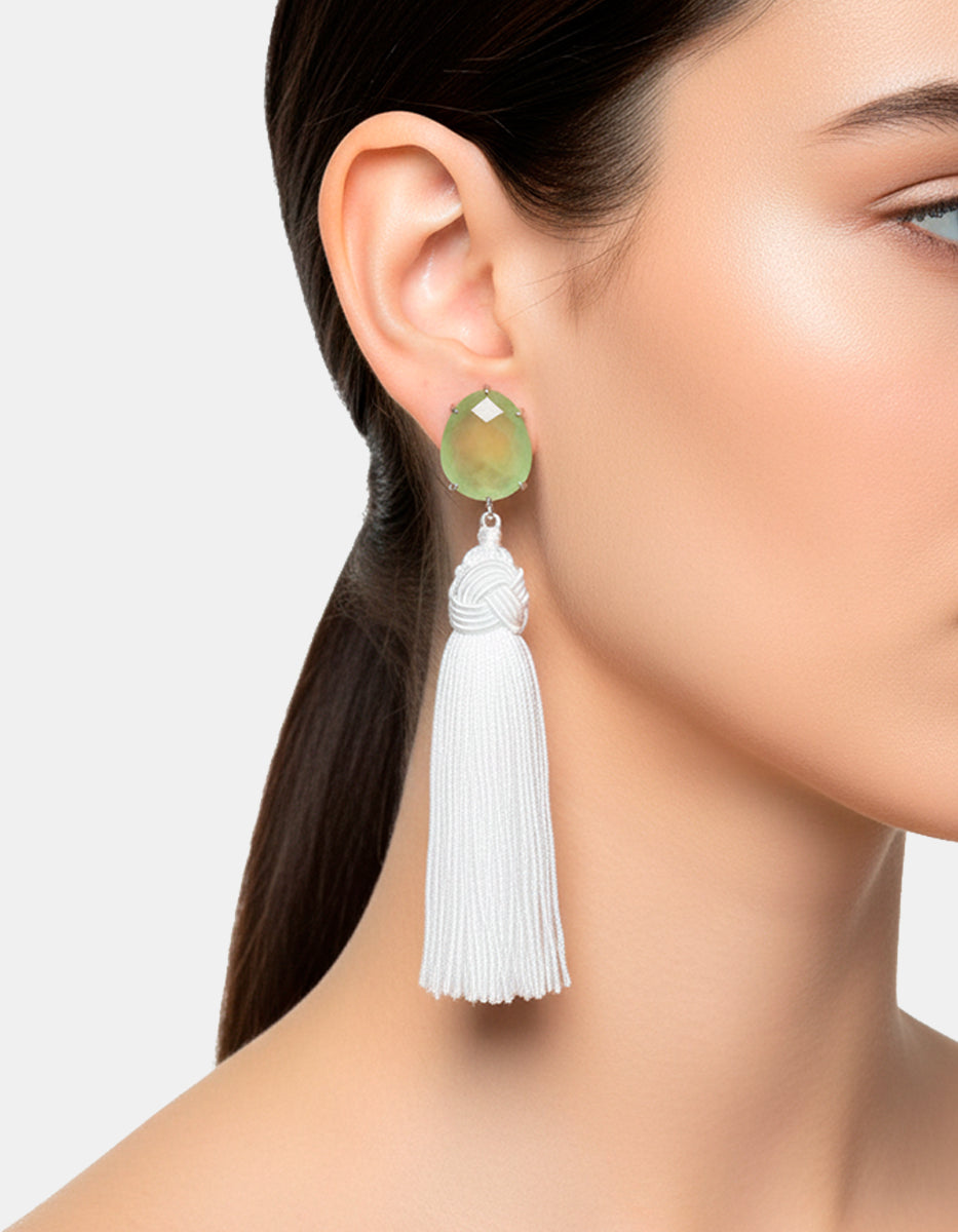 Aretes de plata con baño vermeil 22k y piedra ojo de gato Esplendida