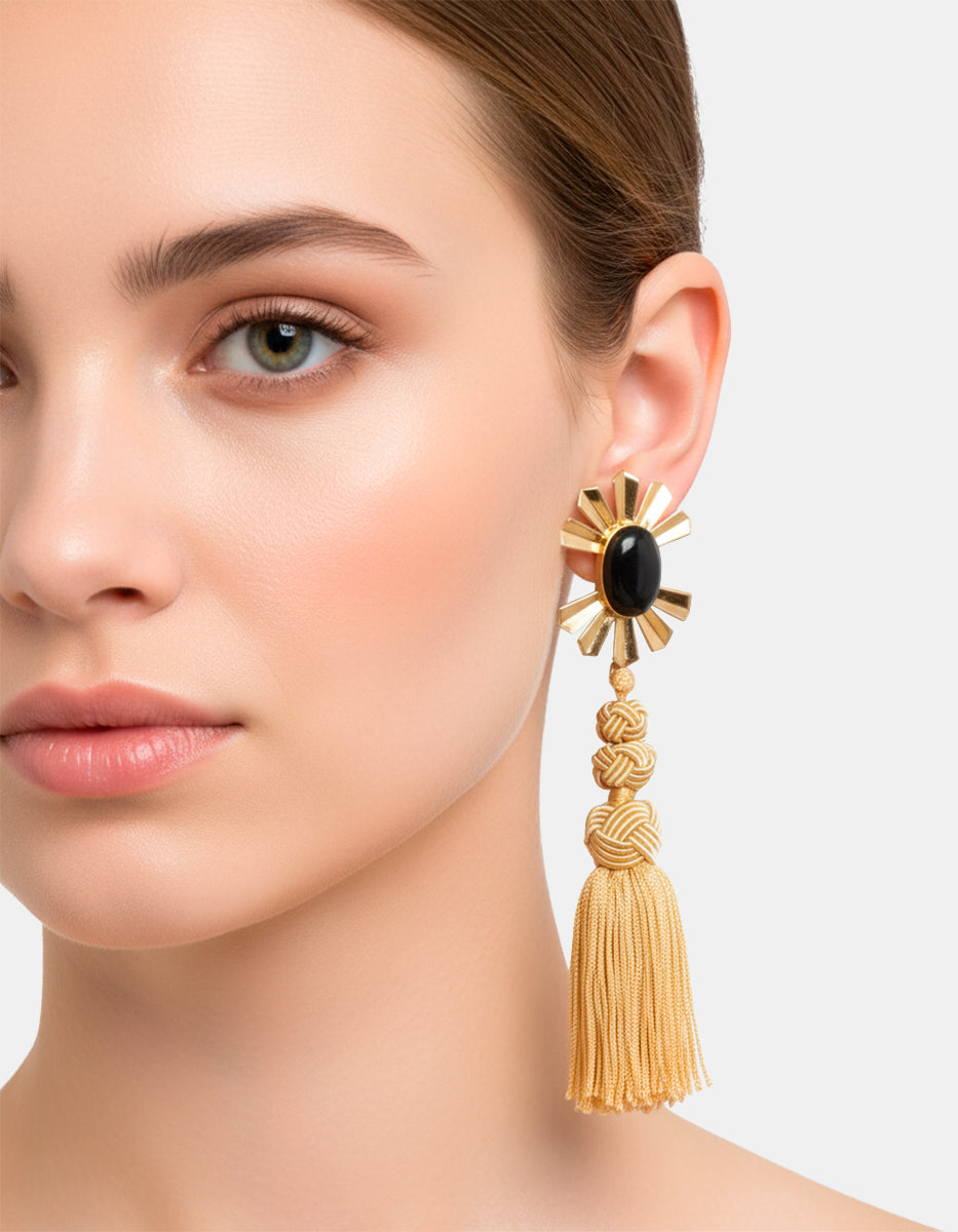 Aretes de bronce con baño de oro 22kt Esplendida