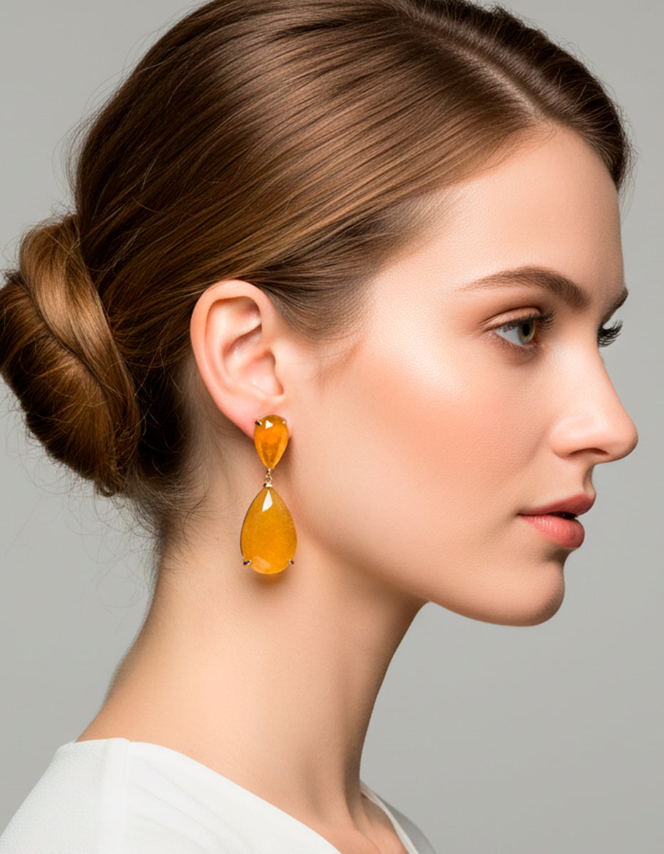 ⚡Ei Aretes en Bronce con Baño Vermeil 22 kt Marquesa