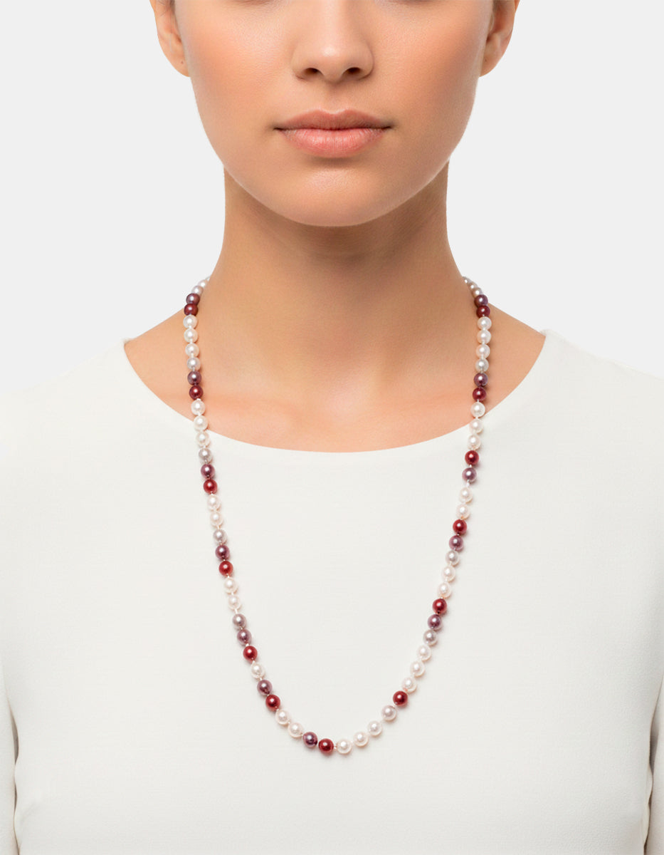 Collar baño rodio perla mabe Isla de Mallorca