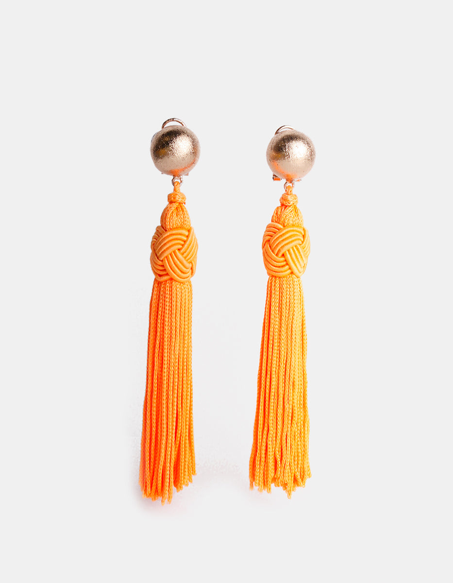 Aretes con pompones naranja Esplendida