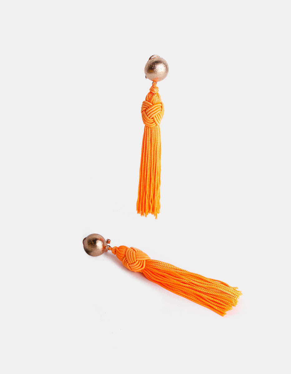 Aretes con pompones naranja Esplendida