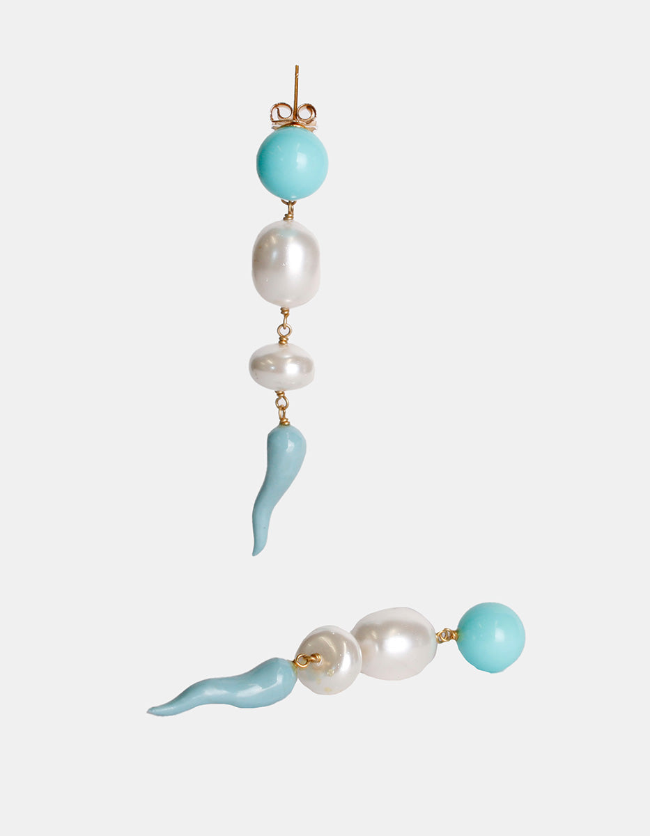 Aretes de Bronce con Baño de Oro 22kt con perlas Mabe By Daniel