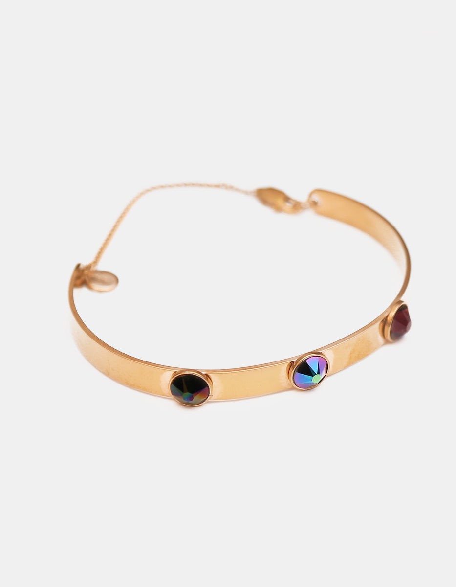 Brazalete Gold-filled con cristales tornasol Golden Chic