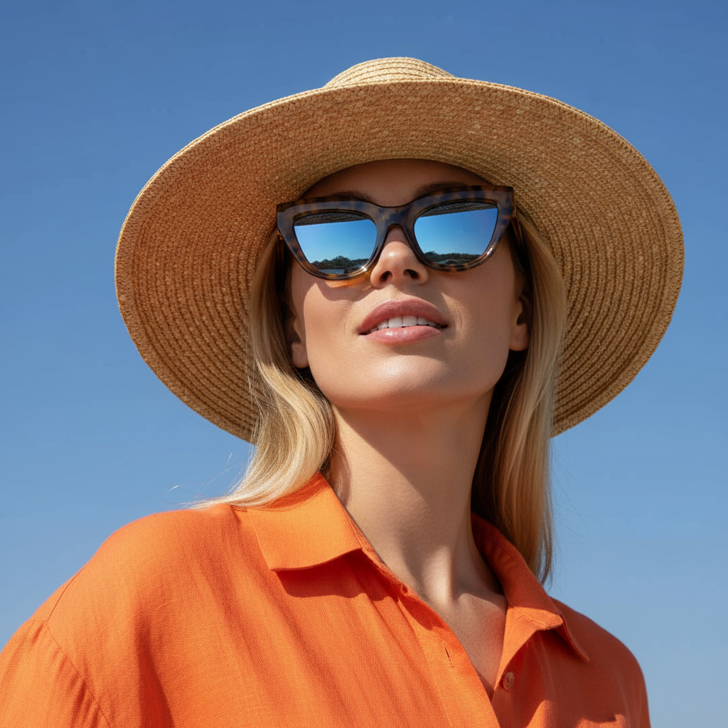 Gafas de sol Soleil café / Lente azul