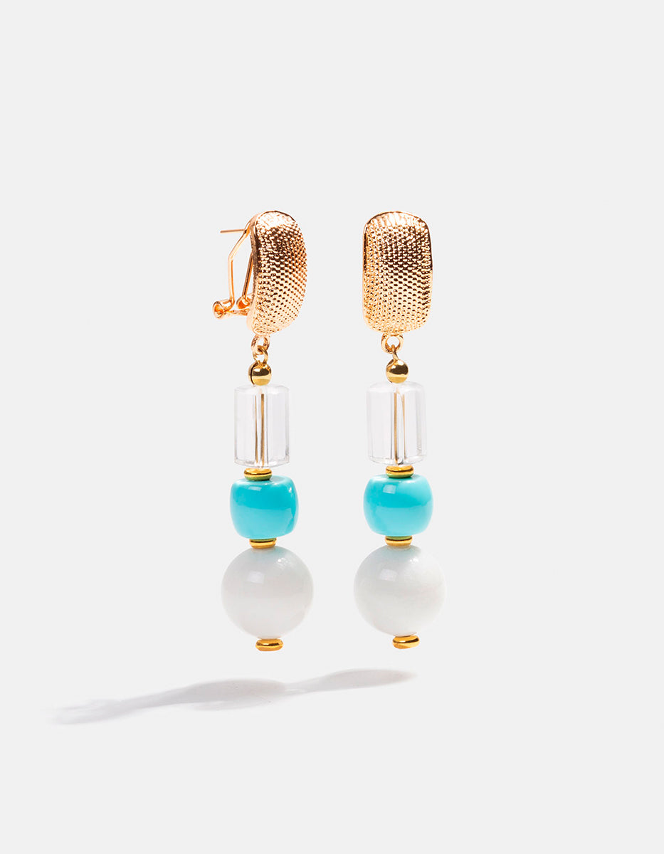 Aretes de Bronce con Baño de Oro 22kt y Perlas Mabe By Daniel