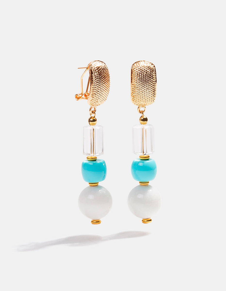 Aretes de Bronce con Baño de Oro 22kt y Perlas Mabe By Daniel