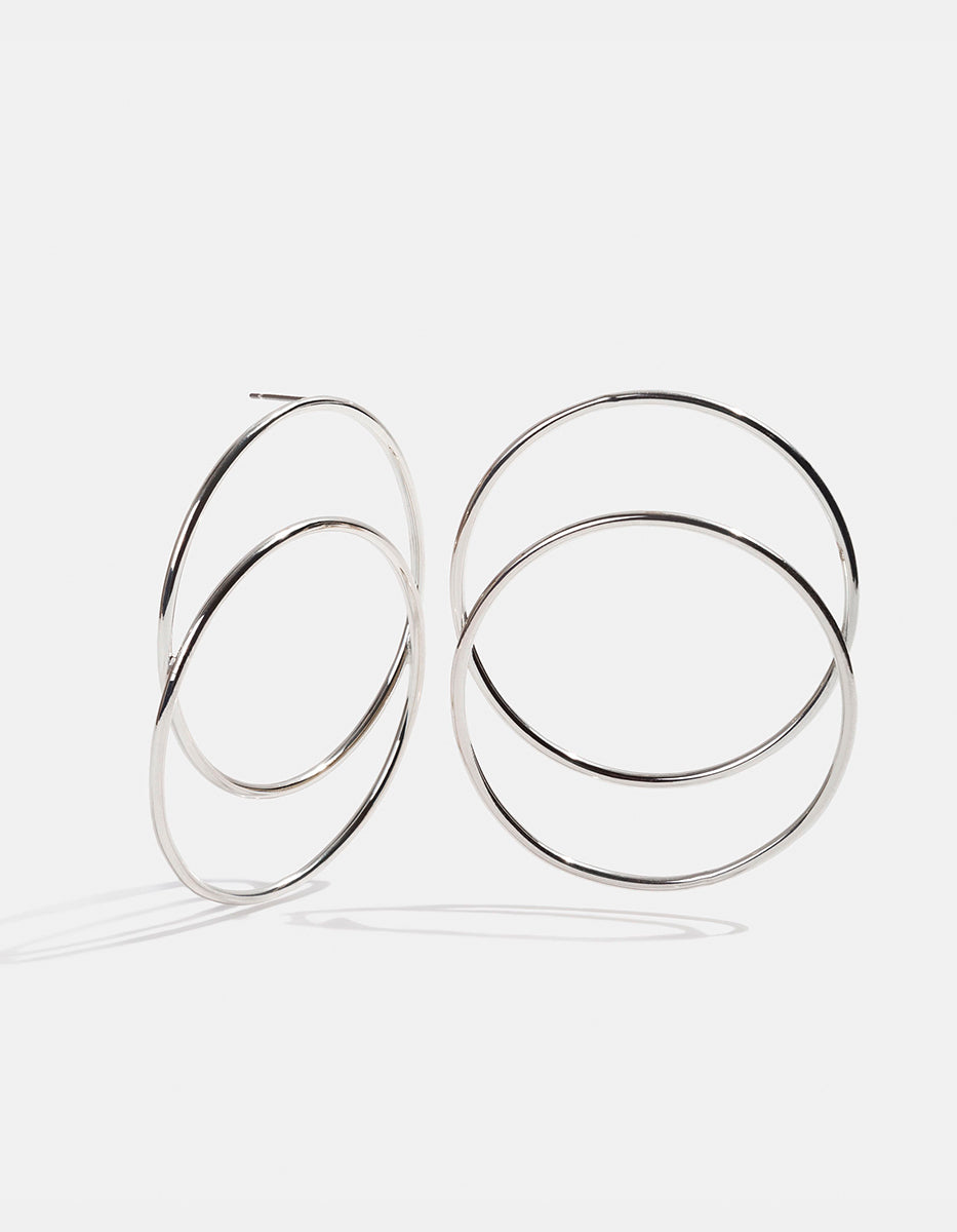 Aretes aros baño rodio Oui