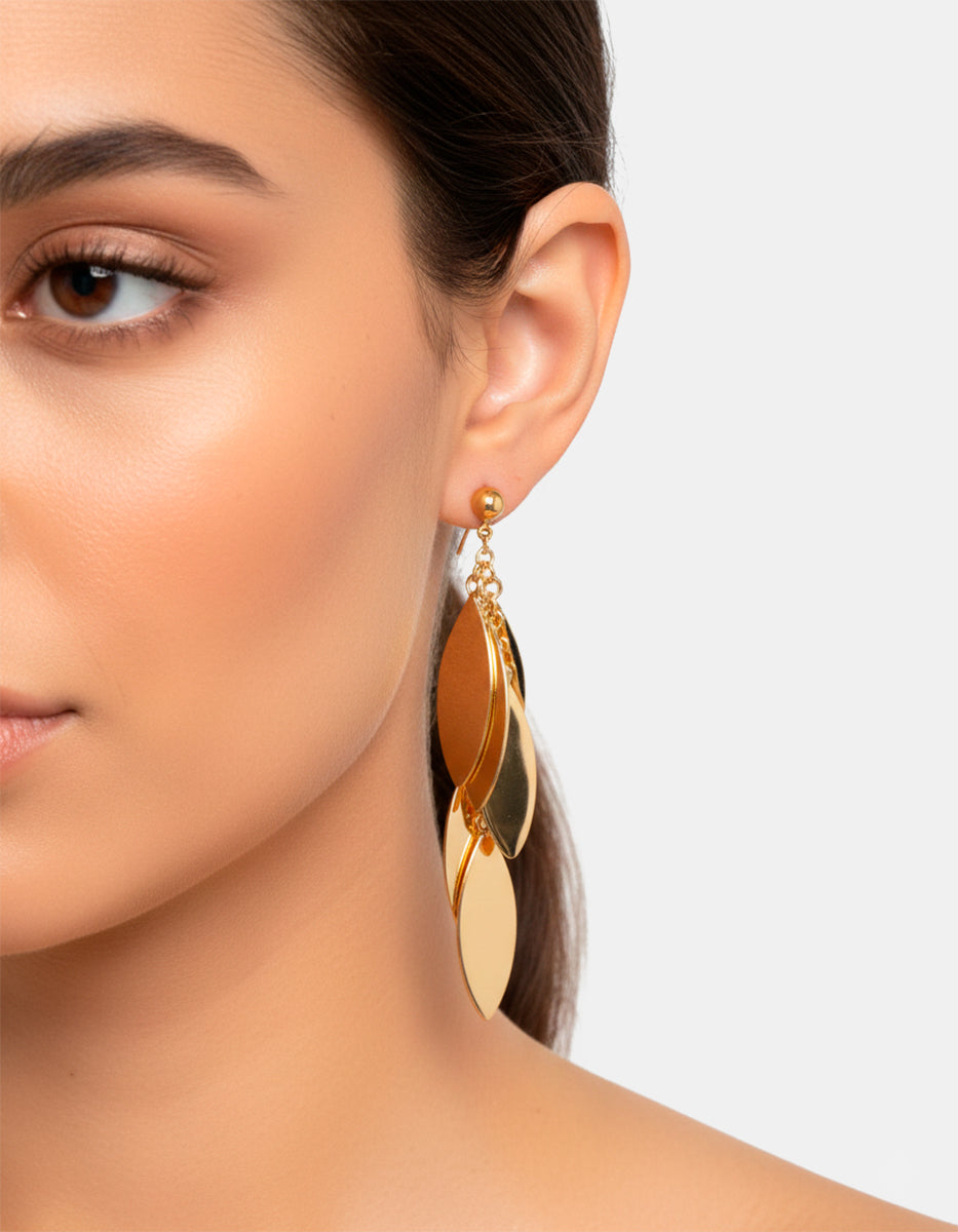 Aretes en Bronce con Baño de Oro 22 kt Bijorhca