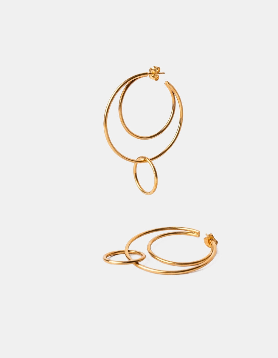 Arracadas de Bronce con Baño de Oro 22 kt
