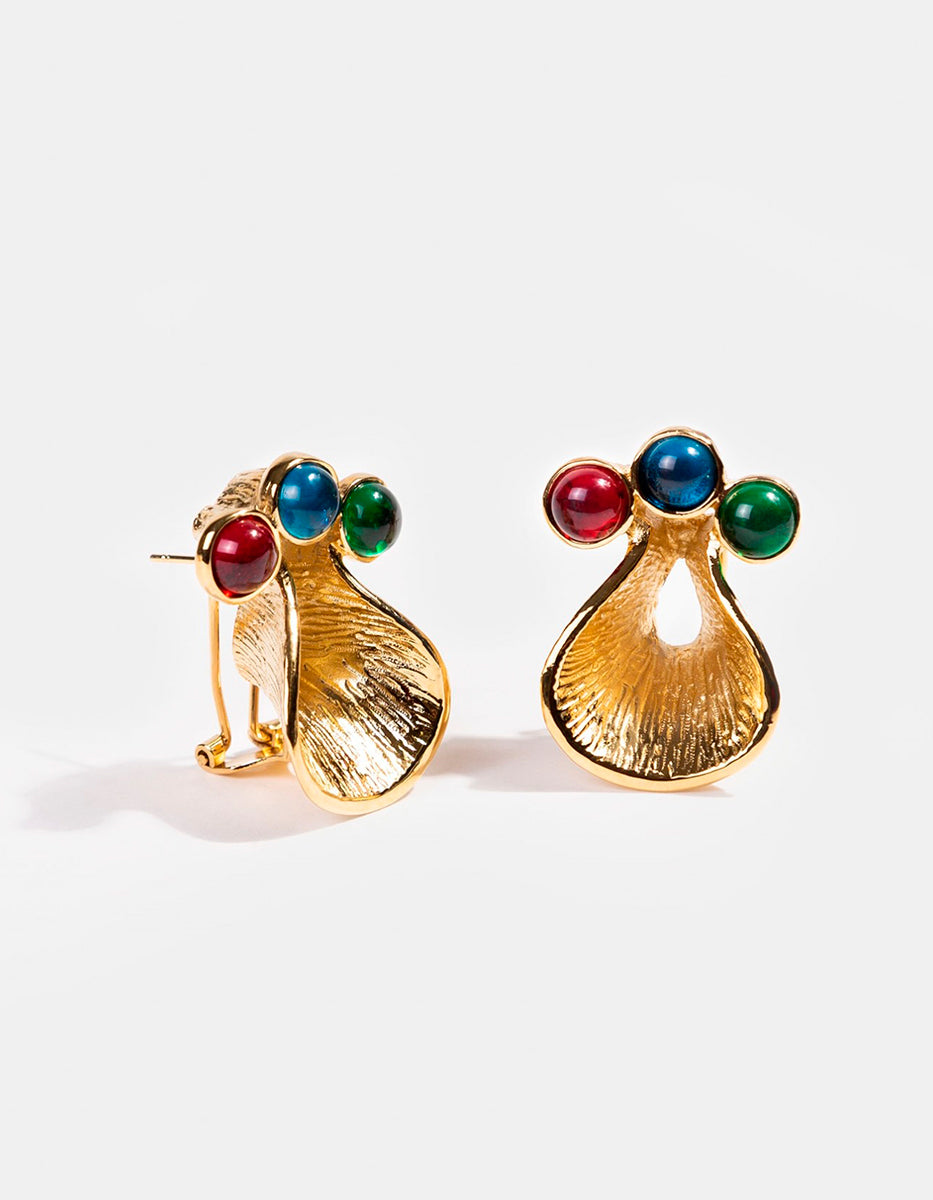 Aretes de Bronce con Baño de Oro 22kt Glam Girl