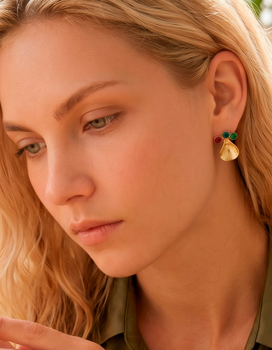 Aretes de Bronce con Baño de Oro 22kt Glam Girl