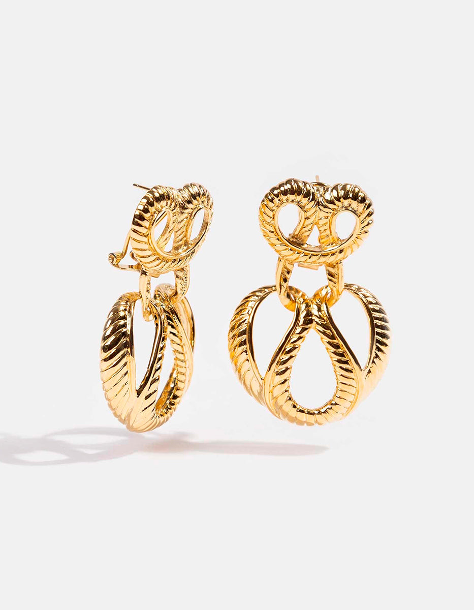 Aretes de Bronce con Baño de Oro 22kt Glam Girl