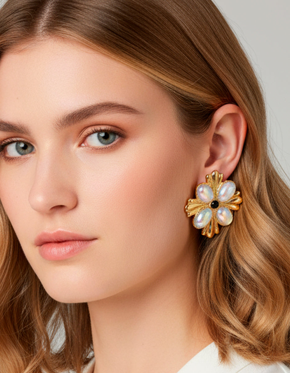 Aretes de Bronce con Baño de Oro 22kt Glam Girl