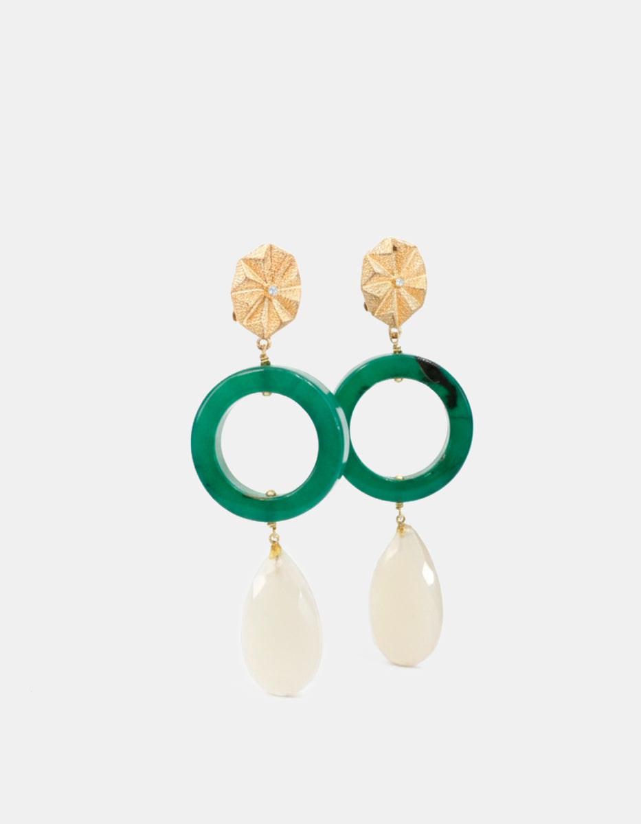 Aretes en Bronce con Baño de Oro 22 kt Rainbow