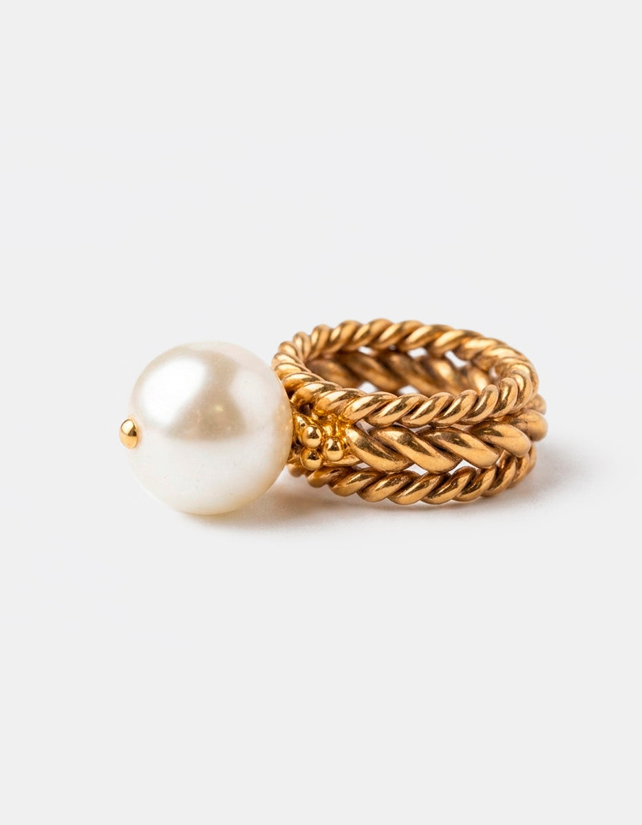Anillo torsal con perla mabe Ultrabarroco