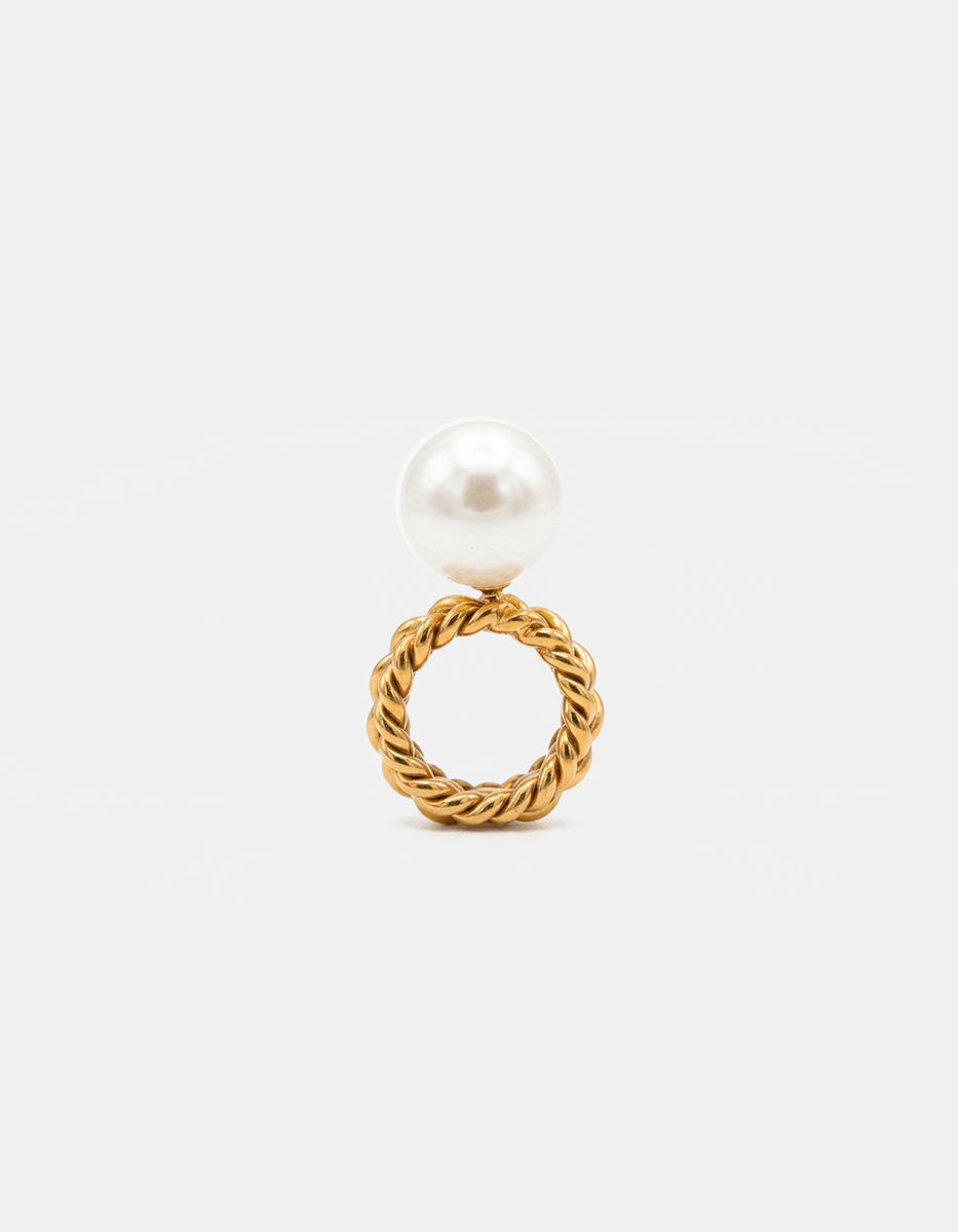 Anillo torsal con perla mabe Ultrabarroco