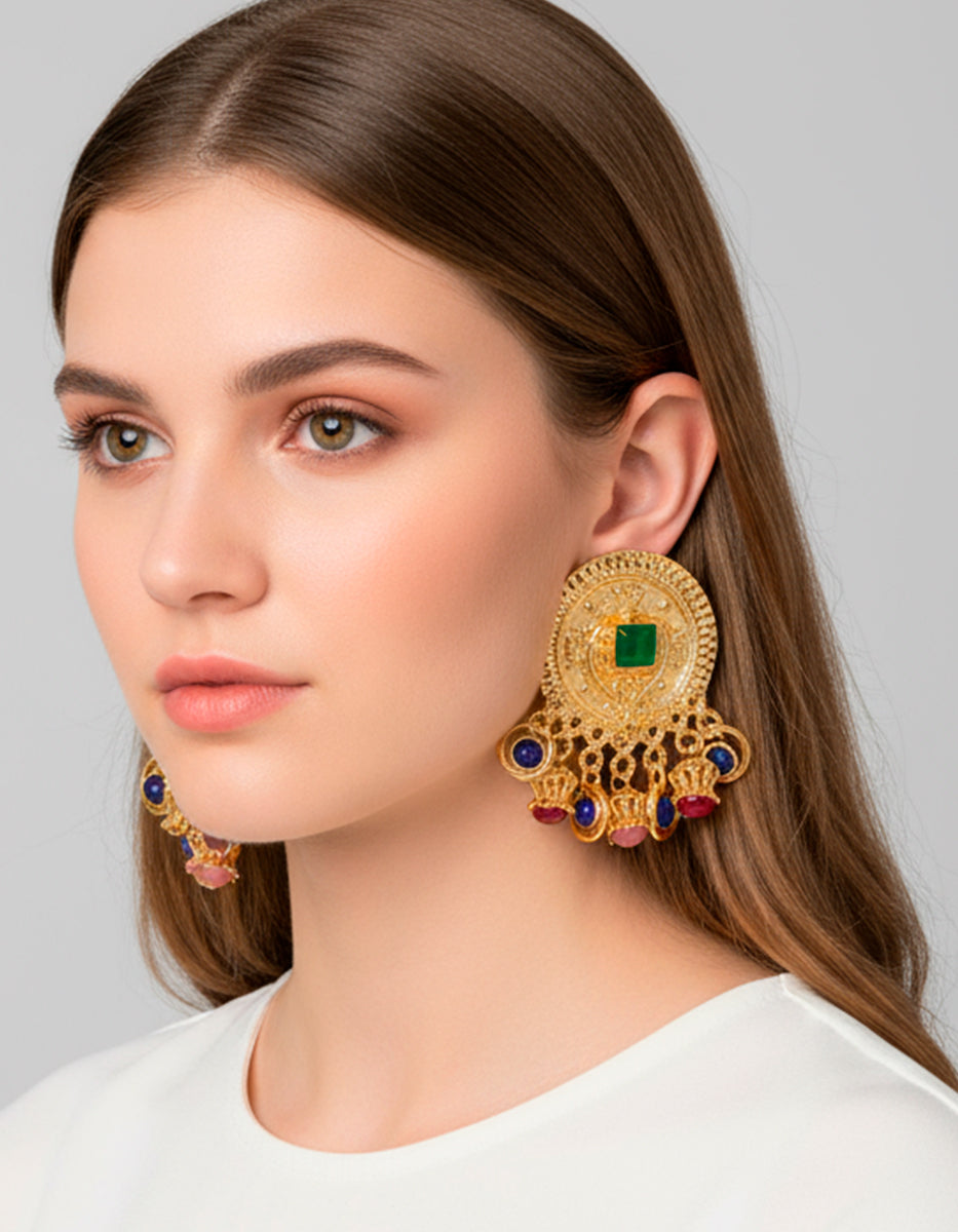 Aretes de Bronce con Baño de Oro 22kt Glam Girl