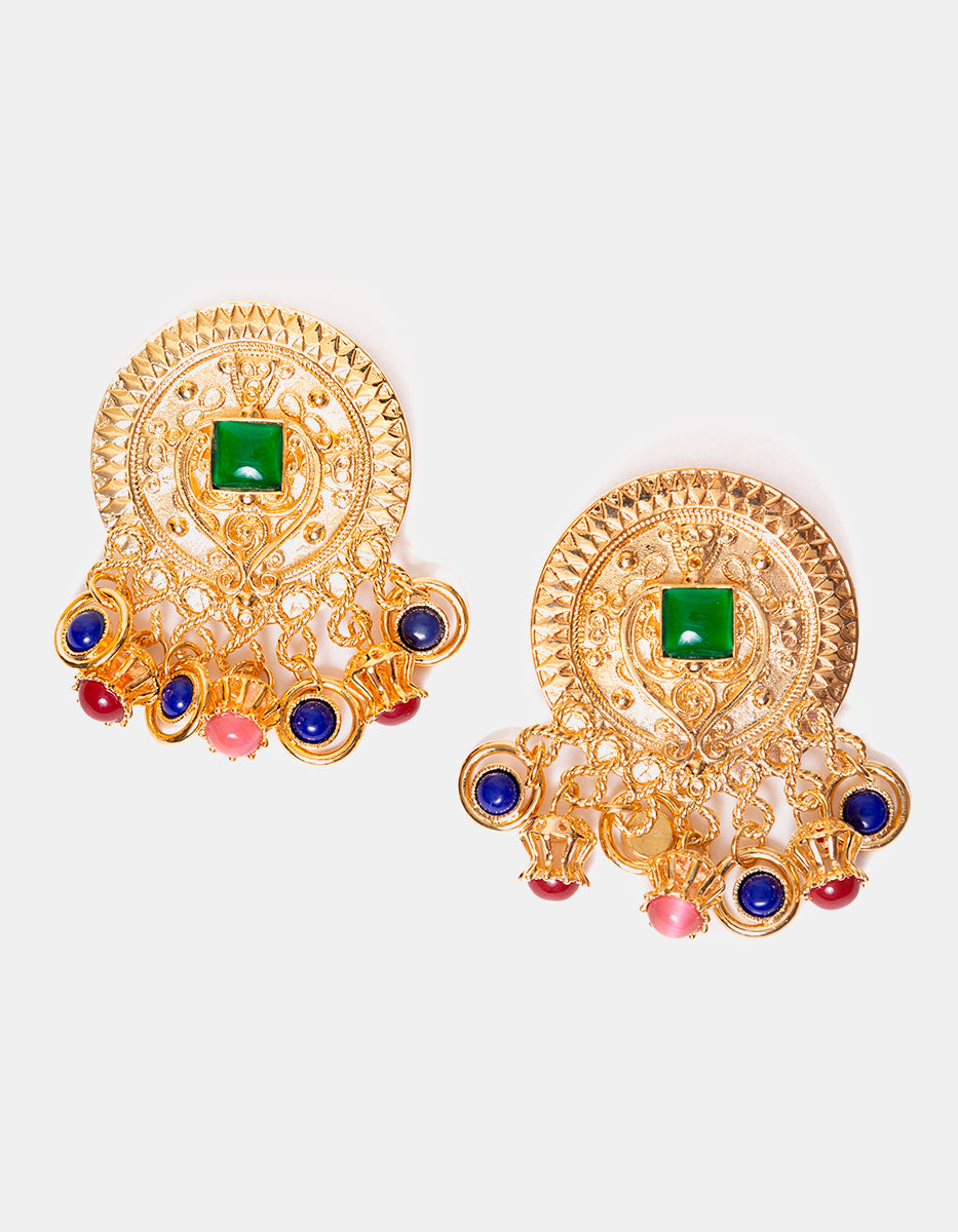 Aretes de Bronce con Baño de Oro 22kt Glam Girl