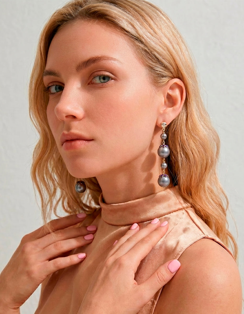 Aretes de bronce con baño de platino