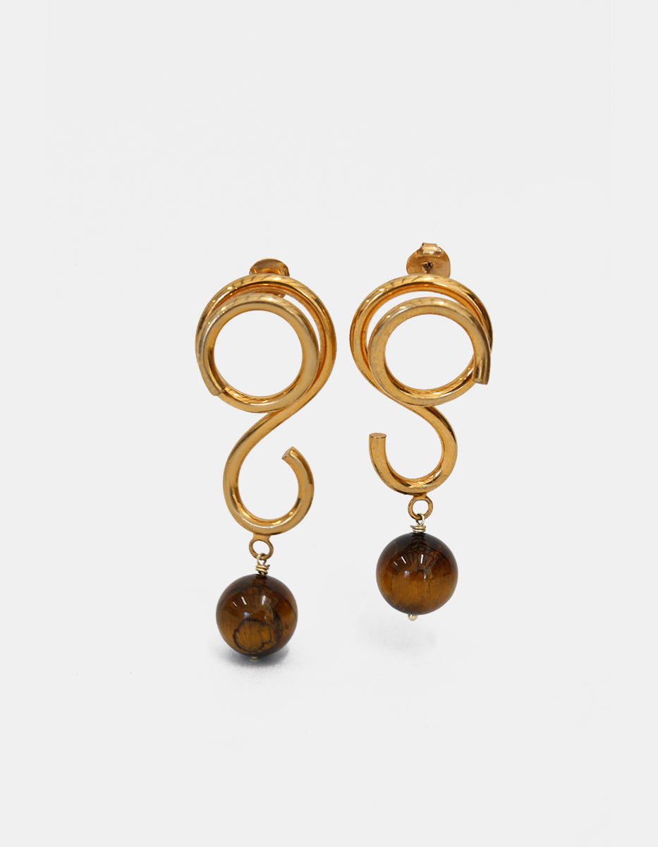 Aretes en Bronce con Baño de Oro 22 kt Spirit